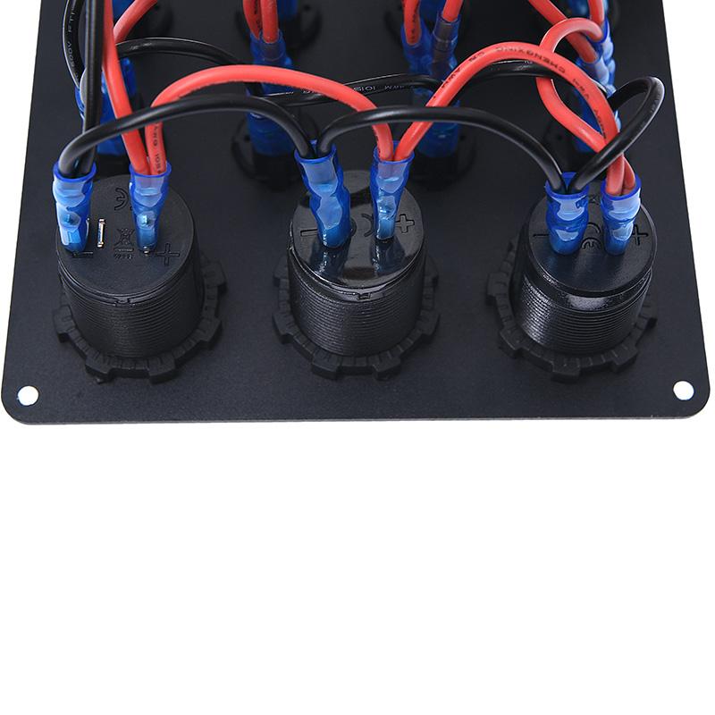 5 Gang 8 Gang Button Rocker Toggle Switch Panel Usb Control For Car Truck Marine Boat RV ATV UTV Camper Caravan Circuit Breaker