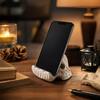 Halloween Skeleton Phone Stand for Desk - Creative Resin Figurine Holiday Decoration for Home