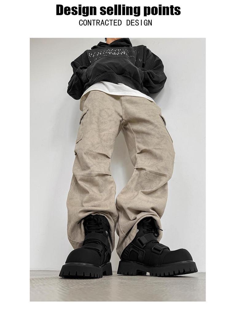 Niche Autumn Velcro Martin High-Top Unisex Motorcycle Boots with Height Increase