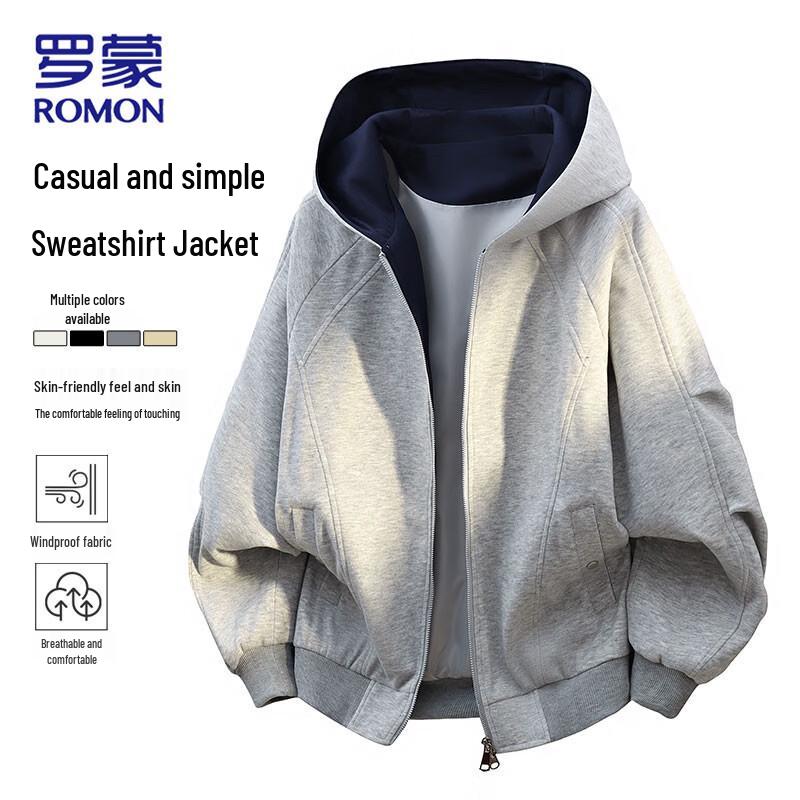 ROMON Men s Hooded Casual Jacket 6XL