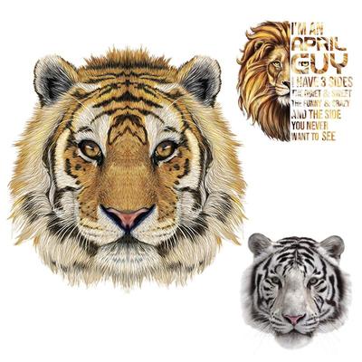 Tiger Head Clothing Stickers Thermal Press Vinyl A-Level Washable Appliques Animal Clothing Deco Patch