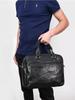 Men's briefcase bag, spacious for work, for a 15-inch laptop, black