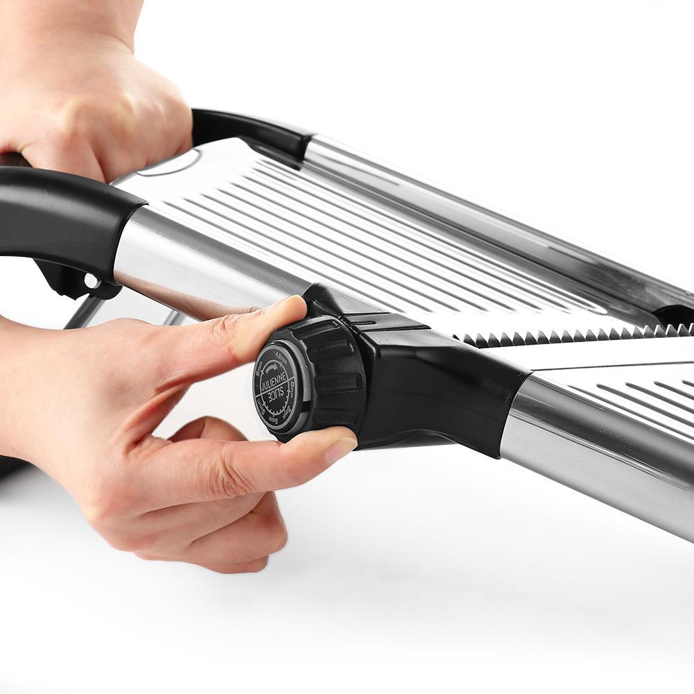 Adjustable Mandoline Food Slicer, Mandoline Slicer for Kitchen, Mandolin, Potato, Tomato, Carrot, Vegetable, Fruit and Onion Cutter - Stainless Steel