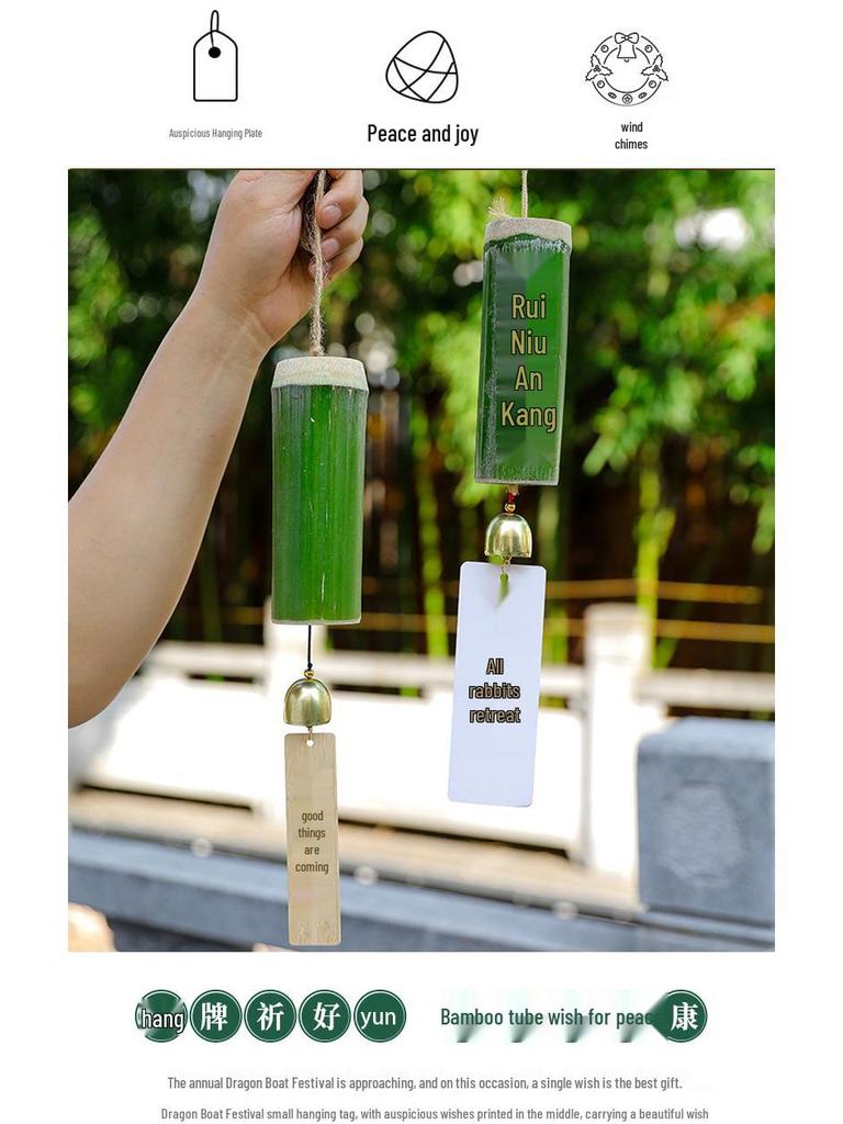 Autumn Festival Bamboo Wind Chimes: Ancient Chinese Style Handmade Bells & Pendants