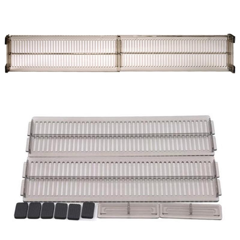 Versatile Use Drawer Dividers Set Expandable Organizers for Efficient Storage Includes Double Sided Tape Strips