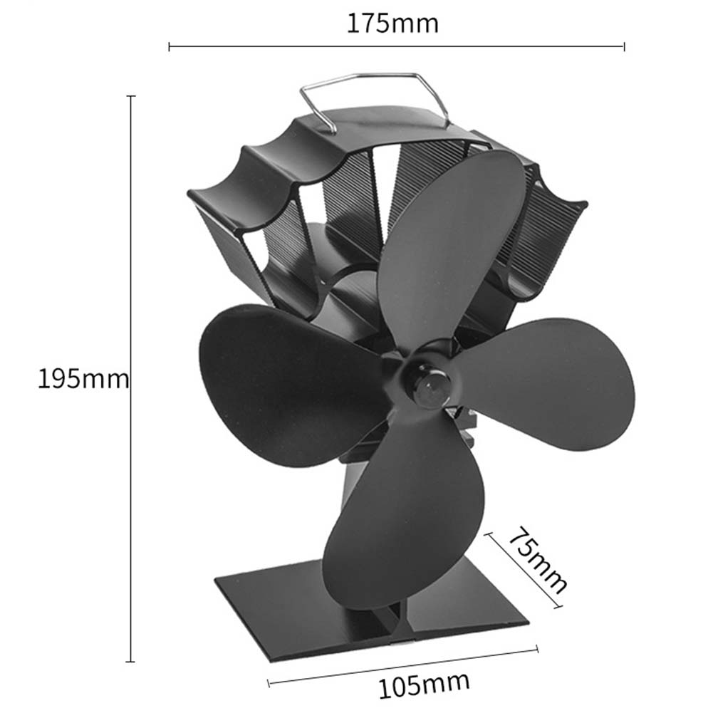 Fireplace Heat Powered Fan Converts Heat to Warm Air Circulation Suitable for Wood Fireplaces Quiet and Efficient