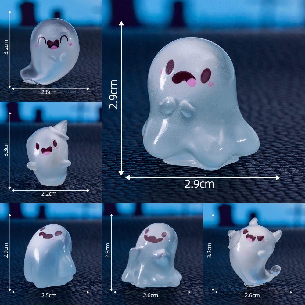 10pcs Ghost Doll Toy Mini Luminous Ornament DIY Halloween Ornament  Lawn Yard Garden