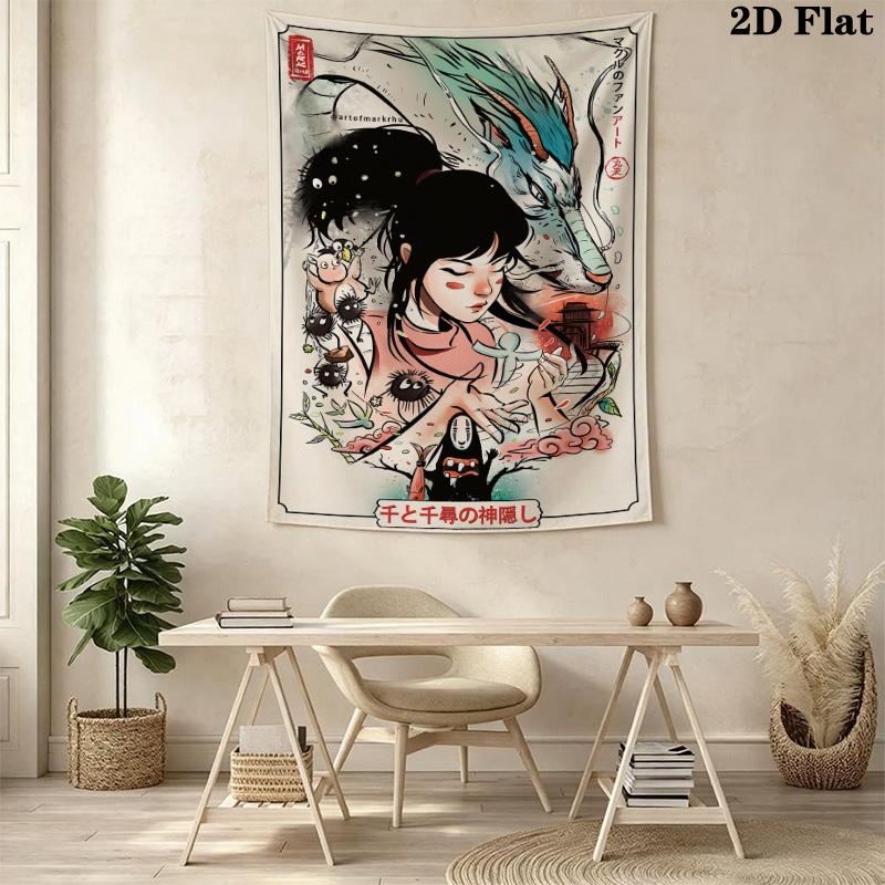 Prinzessin Mononoke Mythische Reise Wandteppich Wandmontage Mode Druck Hintergrundtuch Weihnachtsgeschenk Weich