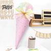 Childrens Treat Holder Ice Cream Cone Shaped Bag for Kids, Triangle Fabric Candy Kindergarten Graduation Present with Ribbon Bow Holiday, Birthday,
