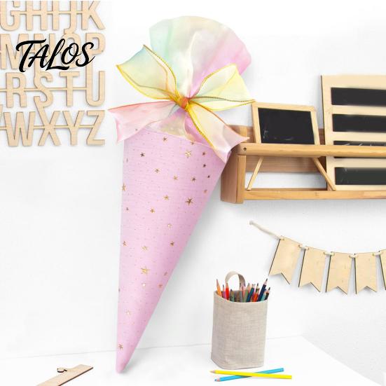 Childrens Treat Holder Ice Cream Cone Shaped Bag for Kids, Triangle Fabric Candy Kindergarten Graduation Present with Ribbon Bow Holiday, Birthday,