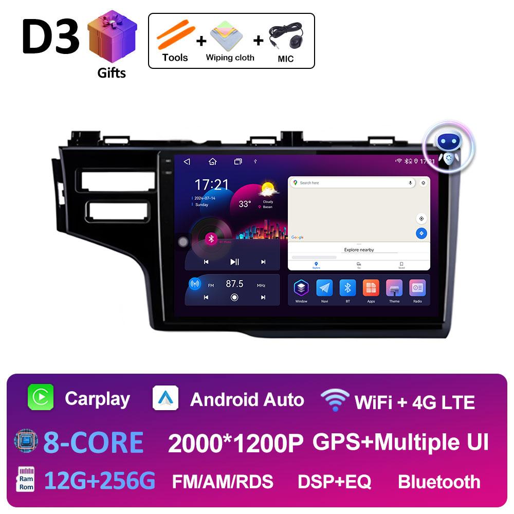 Car Video Multimedia Audio Player Left Hand Drive For Honda Fit Jazz 2014 2015 2016 2017 GPS Navigation Wireless Carplay No 2din