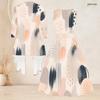 Women Plus Size Two Piece Outfit 3 4 Sleeve Open Front Cardigan Sleeveless Crew Neck Printed Tie Waist Flared Dress
