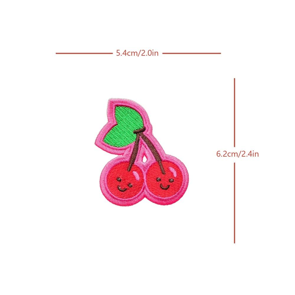 Twin Cherry Cute Cartoon Tactical Patch Morale Velcros Sticker Embroidered Badge Patch Hook Loop Fastener DIY Cap Backpack Jeans