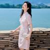 New Chinese Style Floral Short-Sleeved Dress
