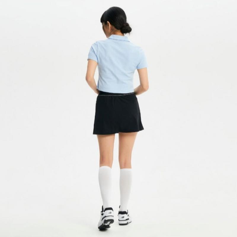 New Balance Sleeve Tee Rqk Nbnfe2w502 51 Women Single Mesh Semi Crop Open Collar