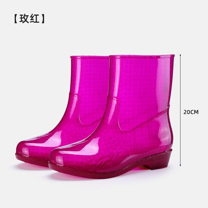No lining quick-drying rain shoes women's short non-slip water shoes outer wear short rain shoes adult no mesh rain boots rubber shoes