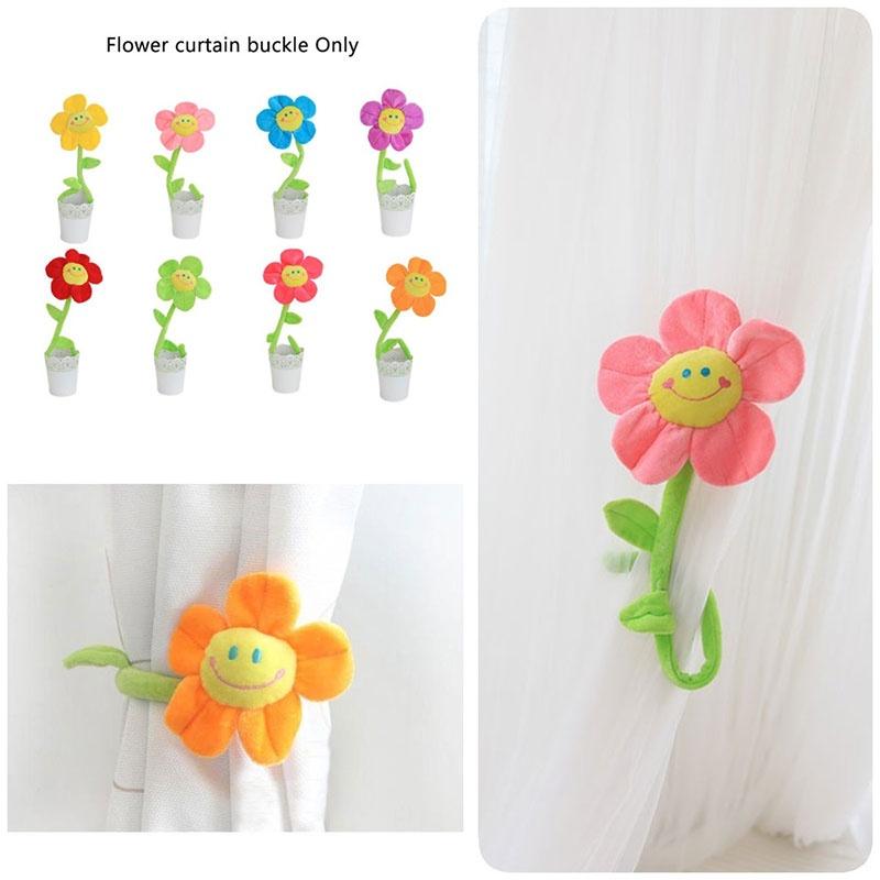 Sunflower Rose Window Treatment Tieback Short Plush 8 Vivid Colors 3 Height Options