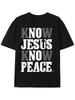 Soft Cotton Men's Graphic T-Shirt | "Know Jesus Know Peace" Black with White Pri Unisex T-Shirt