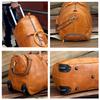 Handmade Leather Trolley Duffel: Personalized Mens Weekender Holdall Bag Gift him