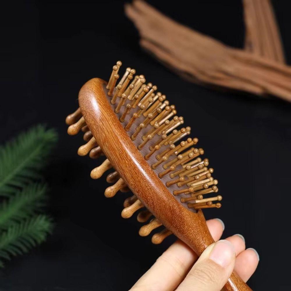 Anti-Static Air Cushion Hairbrush Double-Sided Wooden Meridian Hair Comb  Hairdressing