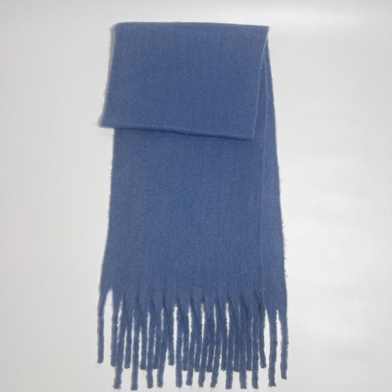 Versatile Mohair Solid Color Scarf Women's Winter Thickening Simple Warmth Enlarged Shawl Scarf