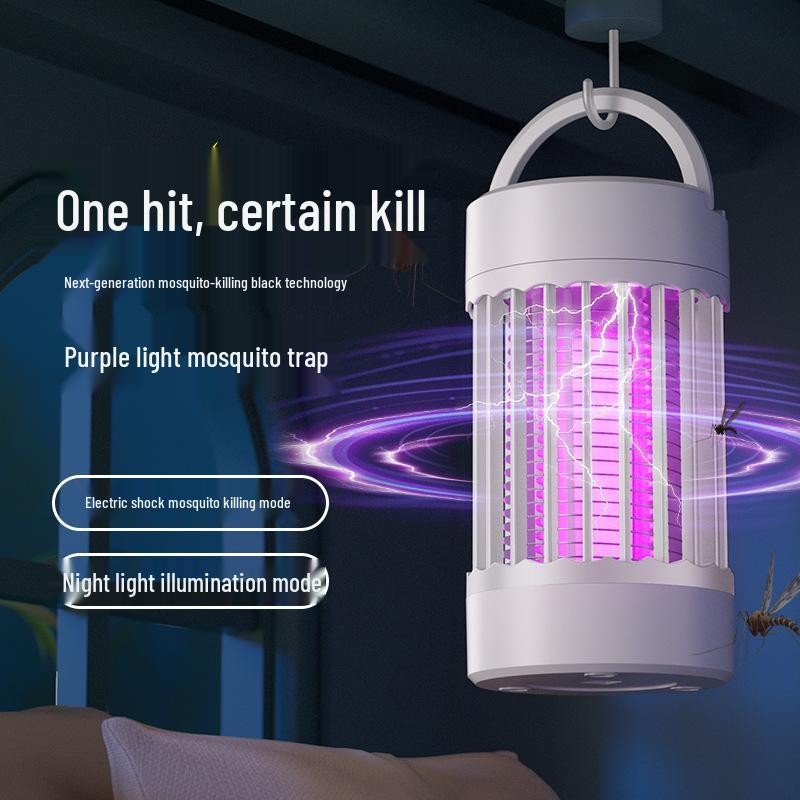 USB Mosquito Killer Lamp: Indoor/Outdoor Electric Shock with Purple Light Photocatalyst Mosquito Repellent and Night Light.