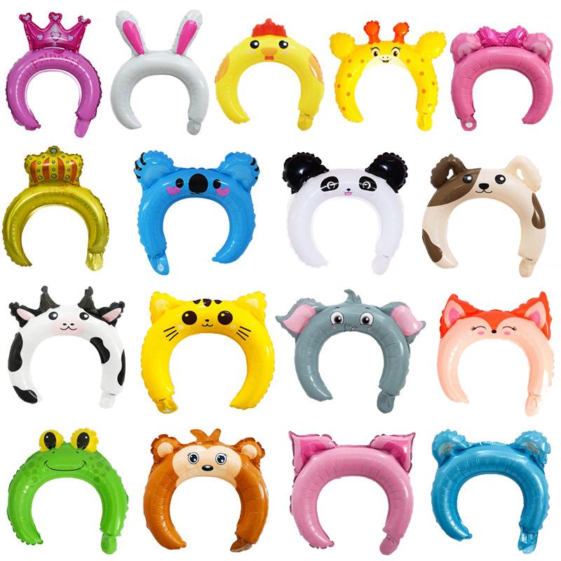 20pcs Cute Headband Balloon Cute Cartoon Animal Balloon Kids Birthday Party Decoration Baby Shower Children's Toys
