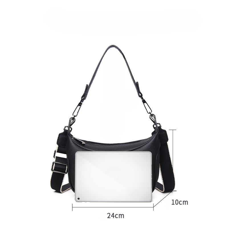 Cowhide Bag Niche Texture Women'S Summer Retro Spice Girl Armpit Bag Niche Shoulder Messenger Bag