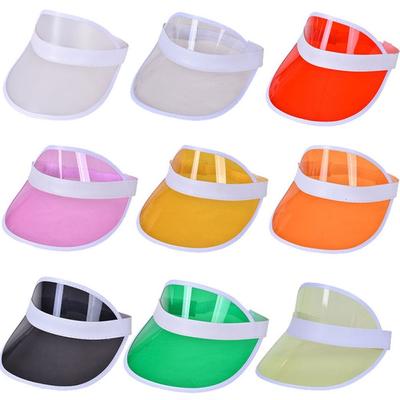 Transparent Empty Top Plastic PVC Sunshade Hat Visor Caps Summer Anti-UV Women Men Baseball Hat Bicycle Sun Hat
