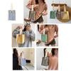 Stylish Colorful Striped Nylon Shoulder Tote Bag For Women Trendy Handheld Lunch Bag