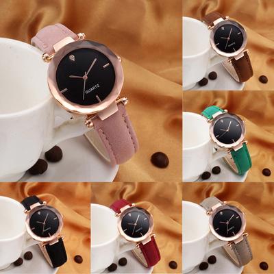 Fashion Women Leather Casual Watch Luxury Analog Quartz Crystal Wristwatch
