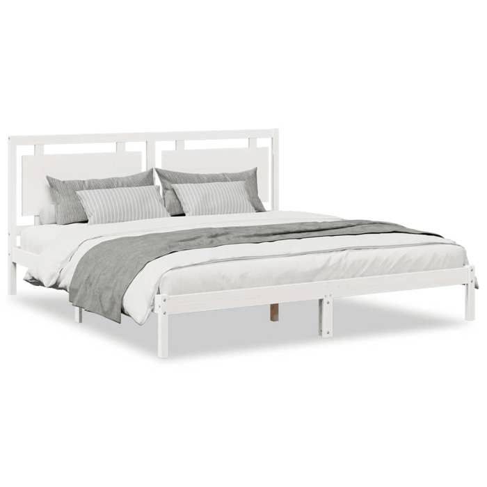 VidaXL Cadre de lit extra long sans matelas 200x220 cm bois massif, meuble de chambre à coucher, sommier, lit en bois, lit, 3309208