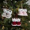 Holiday Soft Fabric Boot Ornament, Double Mini Boot Decoration with Hanging Loop for Christmas Tree, Gift Bag, and Entryway Styling