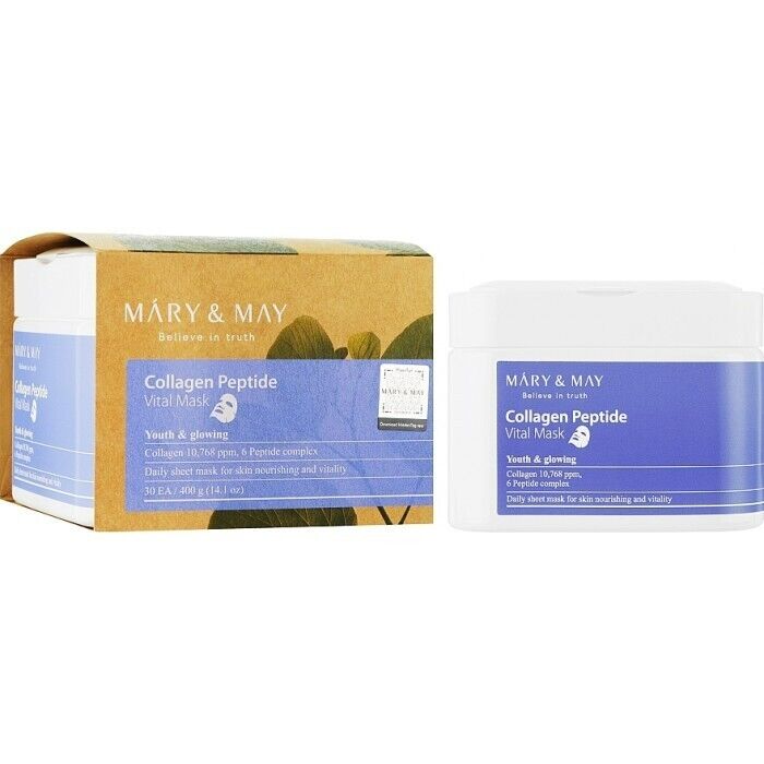 Mary&May Masque Vital au Peptide de Collagène 30ea MAGASIN AUTHENTIQUE