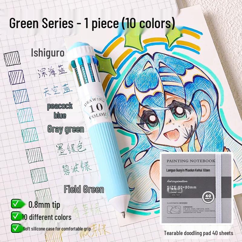 Blue Fruit Multi-Color Gel Pen Set - 30 High-Quality Stackable Press-Type Ballpoint Pens for Journaling