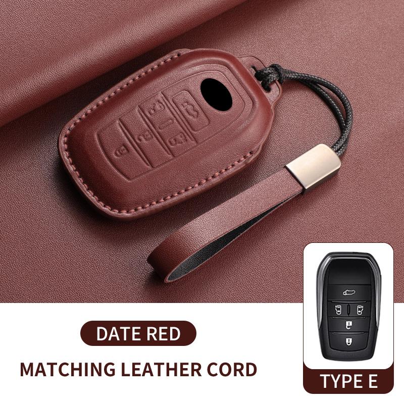 

Leather Car Key Case Cover Shell For Toyota Alphard Crown Vellfire Previa Car Shell Keychain Anti-Scratch Protecter Accessories