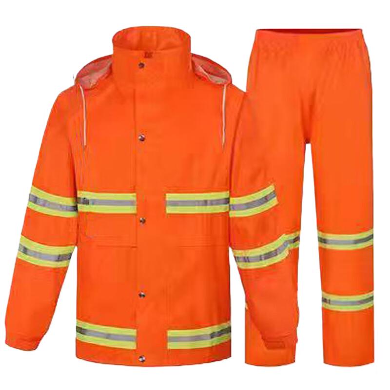 Adult Outdoor Raincoat and Pants Set with Reflective Strips