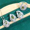 New Popular Anti Allergy Zircon Bracelet Necklace Earrings Ring Jewelry Set