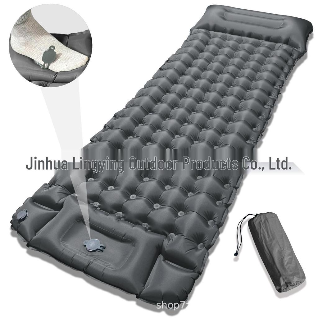Widened Thickened Portable 195cm TPU Inflatable Camping Mat with Foot Pump
