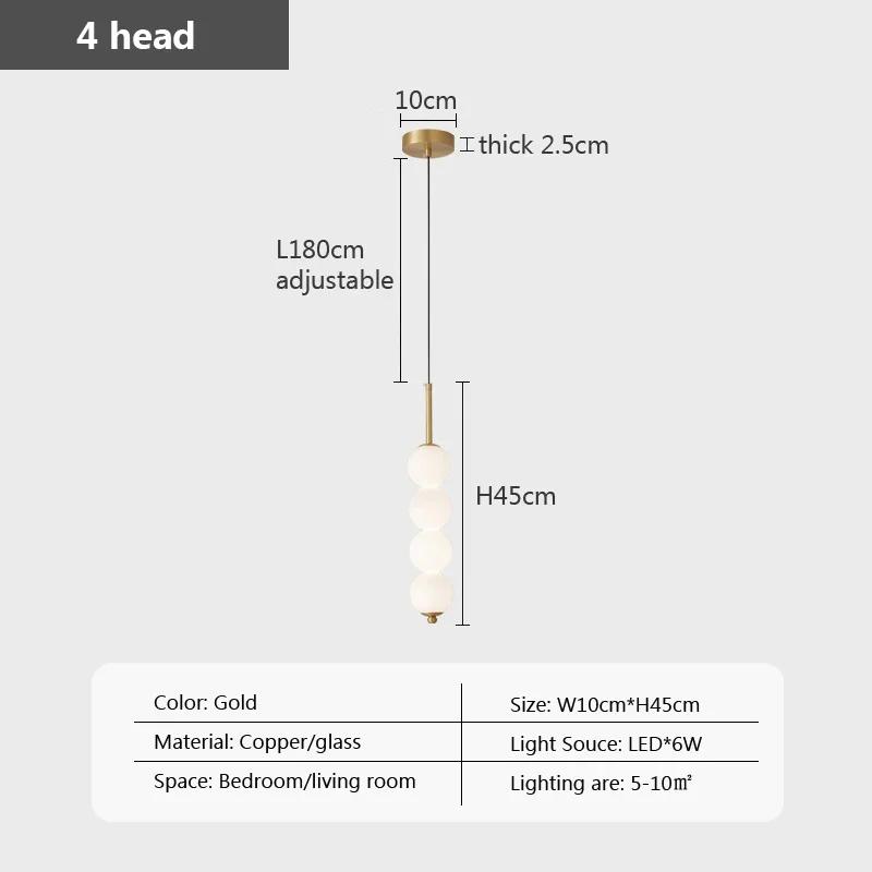 Nordic Glass Pendant Lights LED Copper Wind Gourd 3-8 Head Bedside Hanging Decoration Study Bedroom Living Room Home Accessorie
