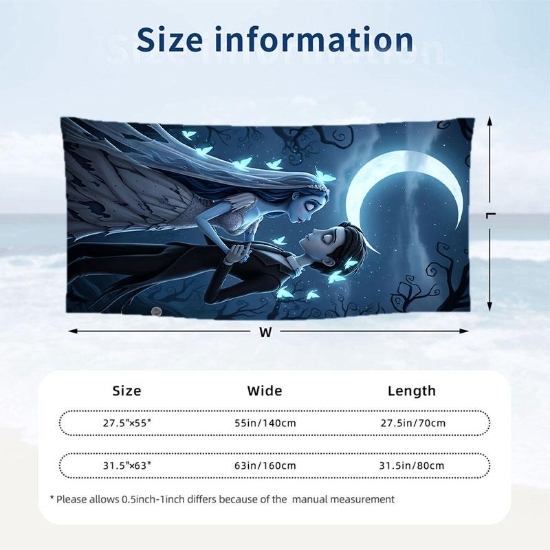 Large Beach Towel Quick Dry Absorbent Towel For Beach IndoorCorpse Bride Emily Victor