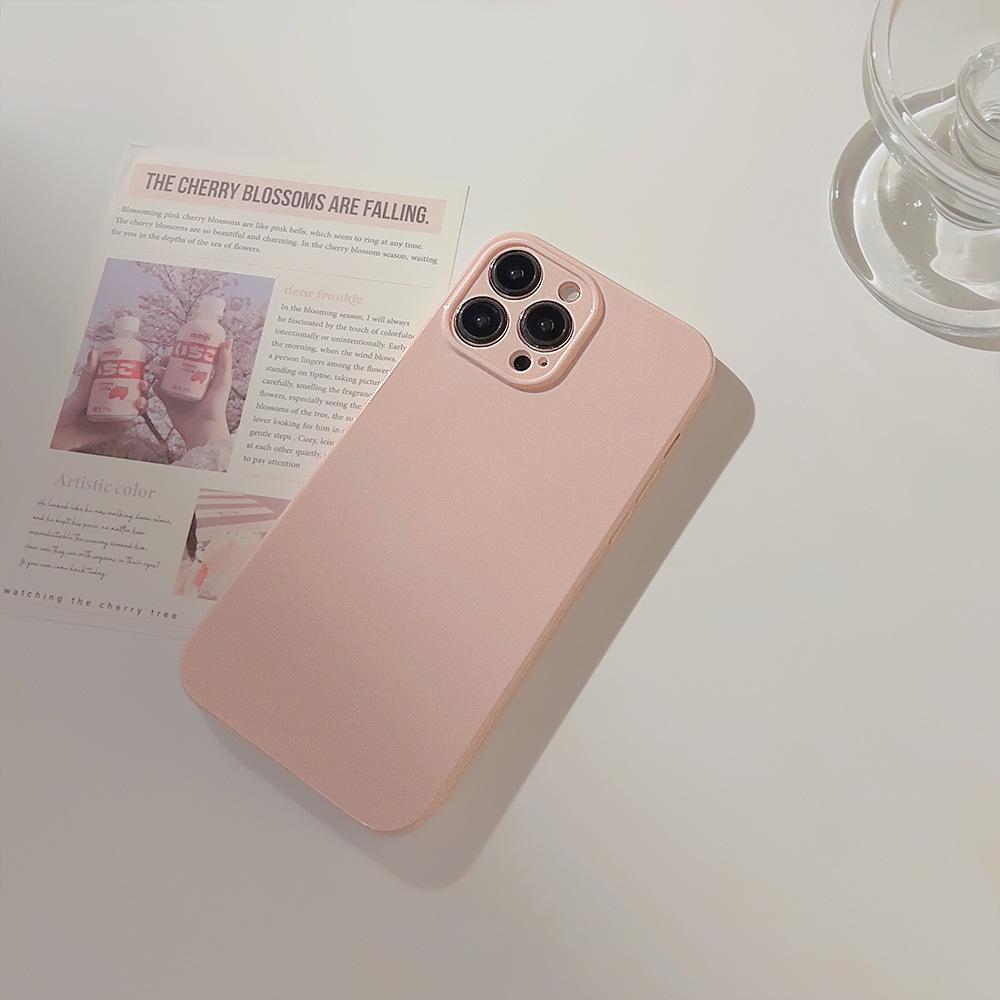 Simple ins Macaron iphone13 Pro Max mobile phone case Apple 14 suitable for 11 bright 12 solid color plus