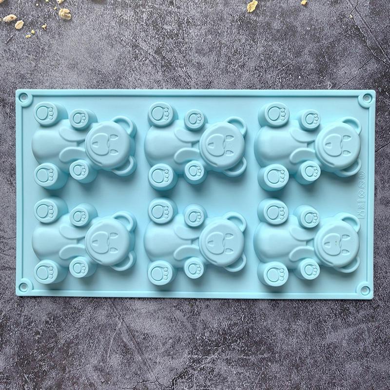Bear Molds For Chocolate Baby Shower Molds 6-Grid Silicone Fondant Molds Bear Cand Mould Baby Shower Chocolate Molds For Cakes