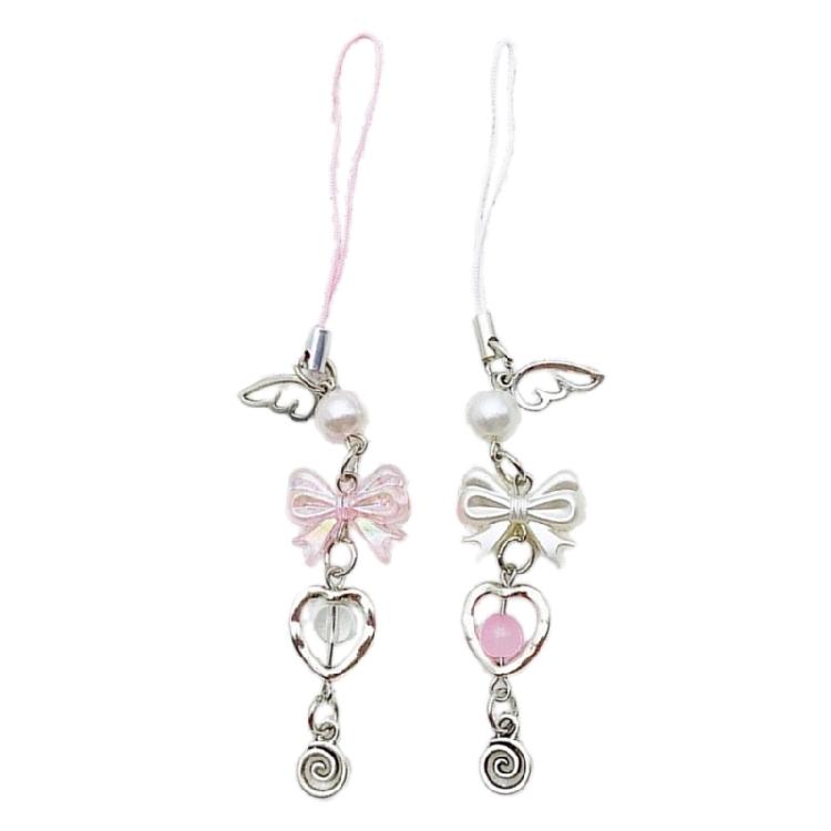 Unique Heart Phone Charm Butterfly Krychain Keyring for Girls Backpack and Bag