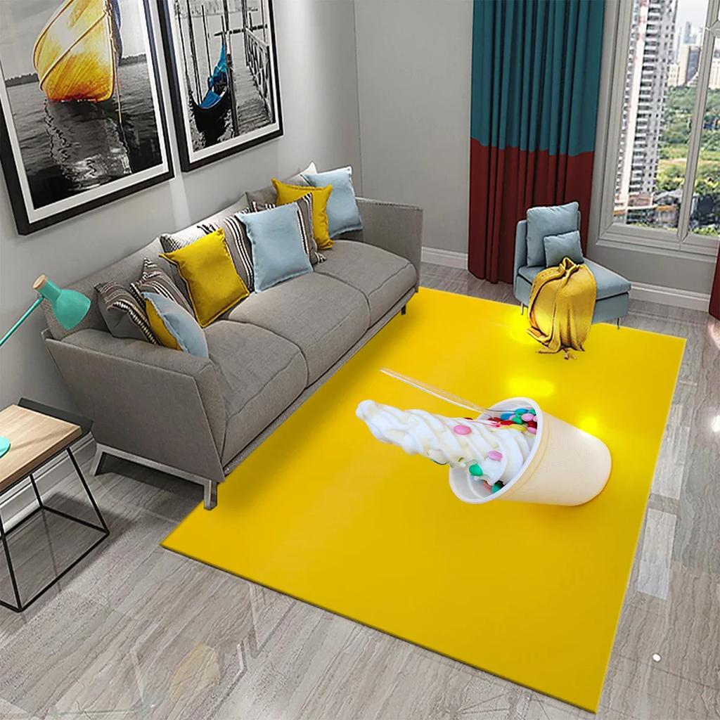 Ice Cream Carpet Dessert Pattern Rugs for Living Room Kids Bedroom Porch Rug Kitchen Non-slip Rugs Hallway Entrance Decor Carpet