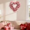 Valentine's Day Heart-shaped Artificial Wreath Indoor Outdoor Front Door Wall Hanging Love Heart Foil Tinsel Garland Wedding Party Decoration Ornament