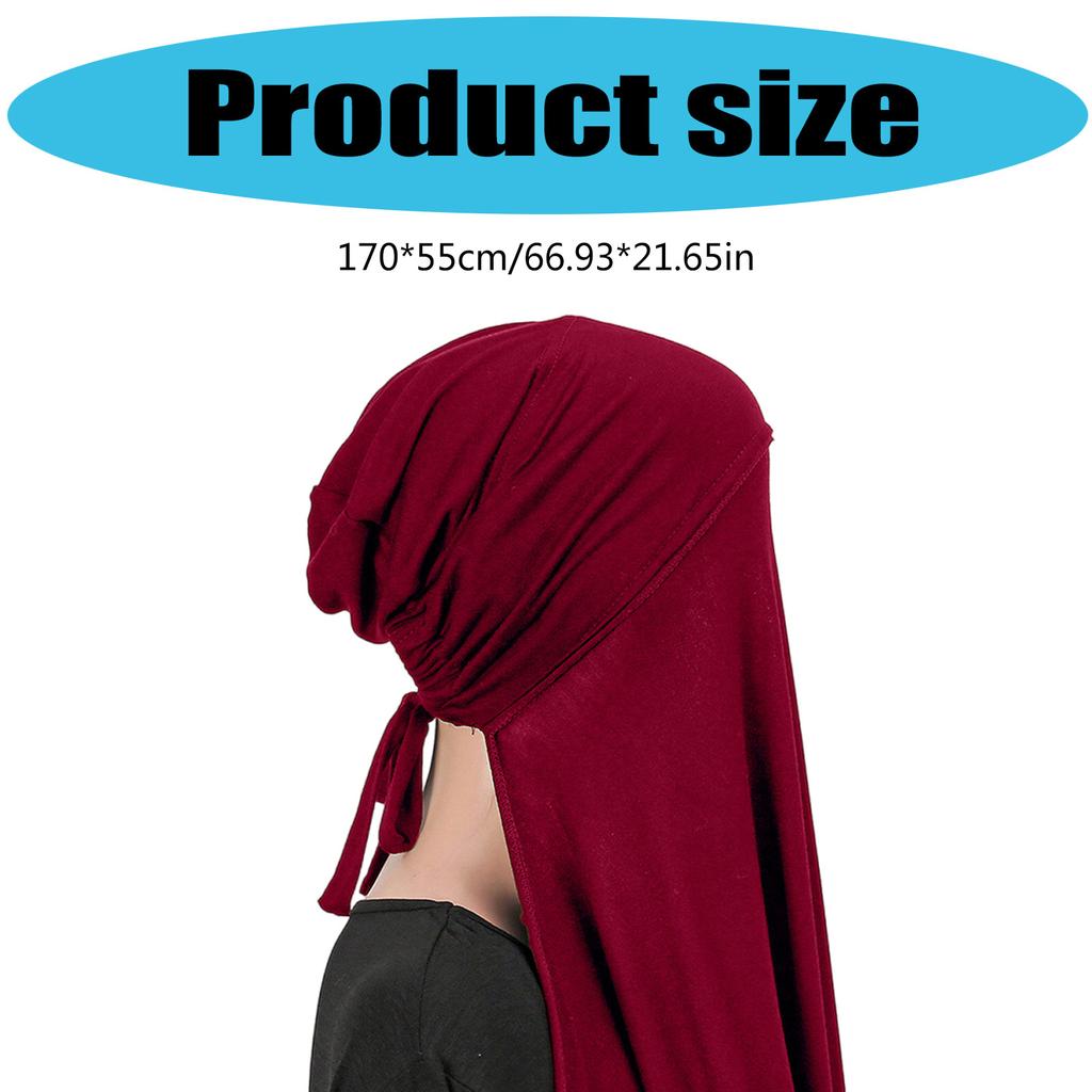 Damen Hijab Kopftuch Schal Wickeltuch für Muslimisches Gebet Ramadan Eid 170cm x 55cm Atmungsaktiv und Schnelltrocknend Kopfbedeckung Schal