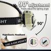 Powerful COB LED Headlamp Waterproof USB C Rechargeable Head Flashlight 18650 EDC Head Torch for Outdoors Hiking Fishing Camping
