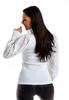 Elegant, Embroidered Lace Blouse for Women, Long Sleeves, White