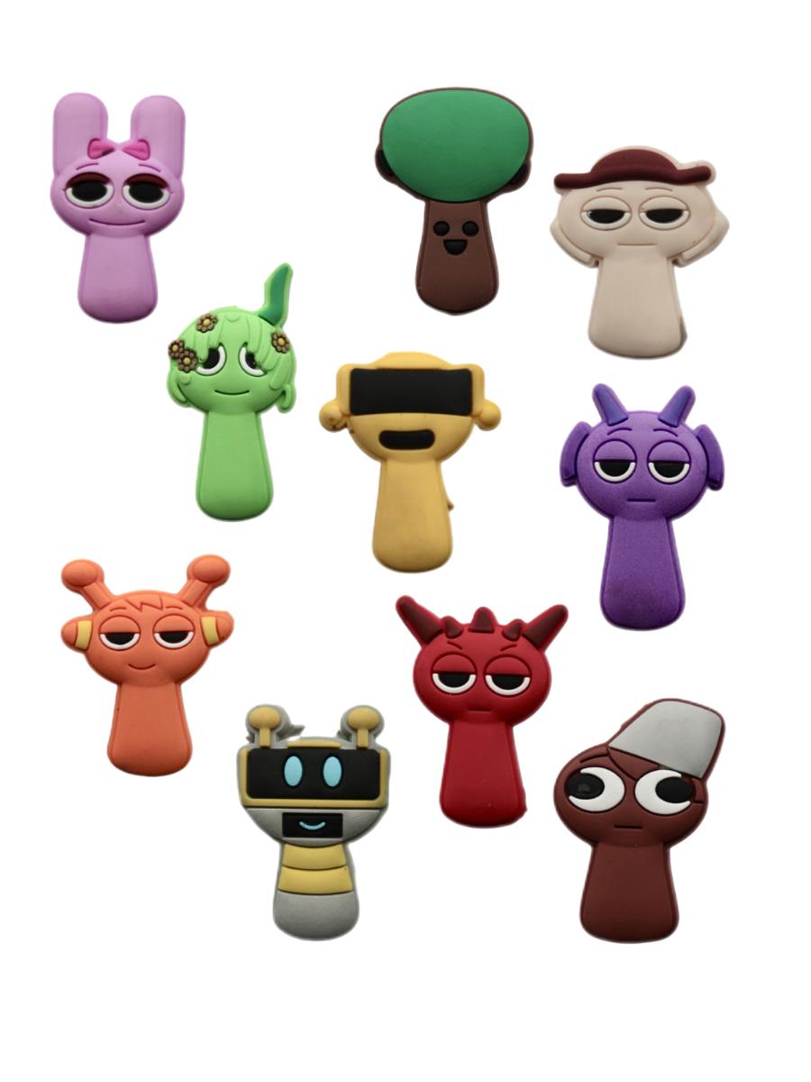 

Джибитсы Спрунки Sprunki Jibbitz 10 шт аксессуары крокс украшение різнокольоровий